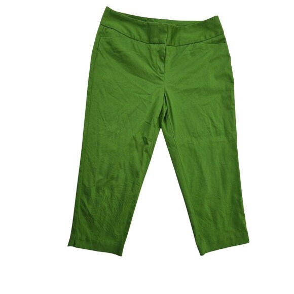 Worthington Womens Green Modern Fit Pants Size 6 Cotton Blend Stretch Mid Rise - Picture 1 of 8